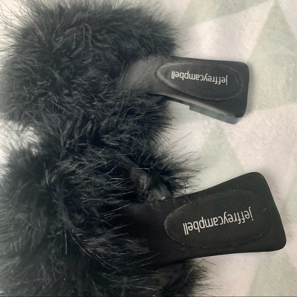 JEFFREY CAMPBELL Crossband Slide Sandal Flats Genuine Turkey Feathers crushonu2 - Picture 4 of 11